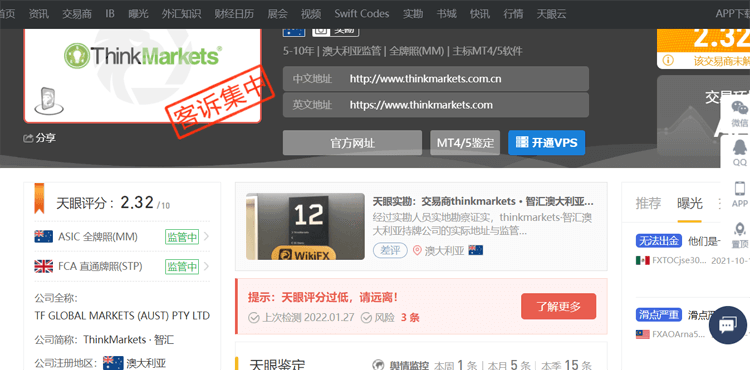 ThinkMarkets评价