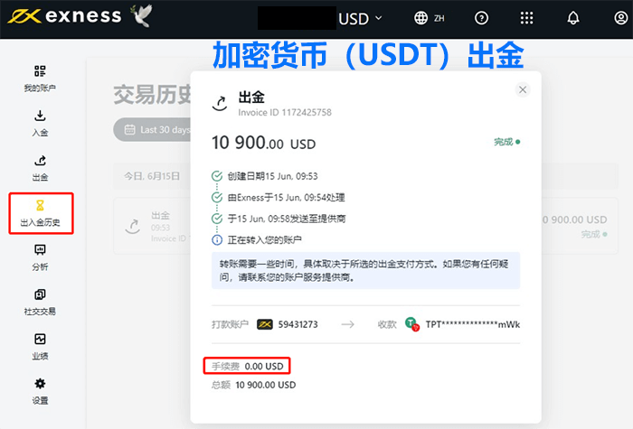 Exness USDT出金