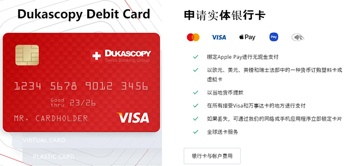 Dukascopy银行卡