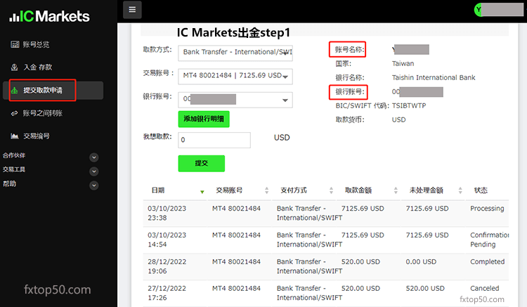 IC Markets出金